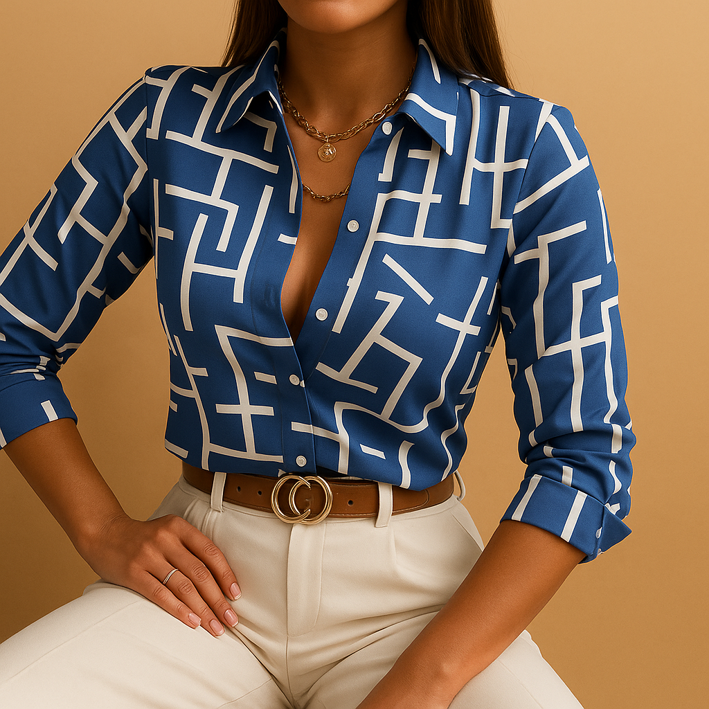 Women's blouse with colorful print