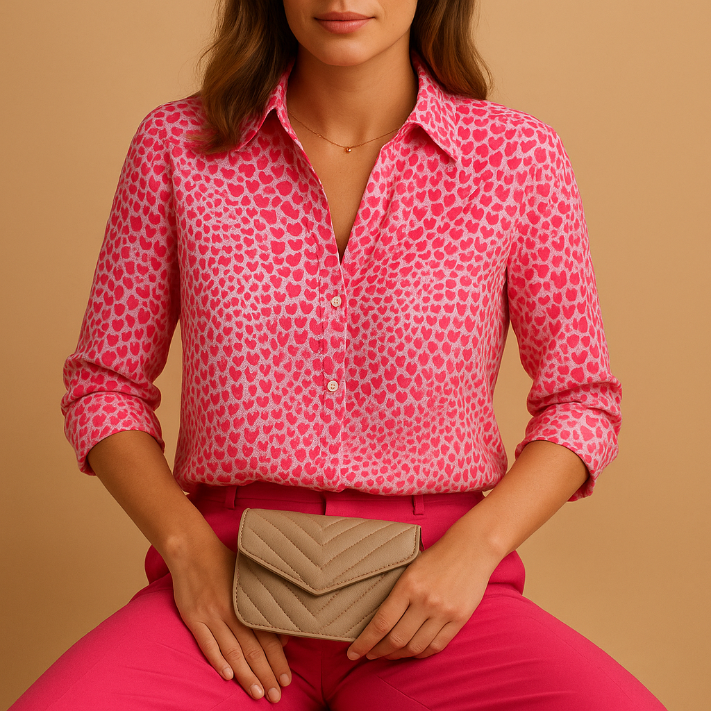 Women's blouse with colorful print