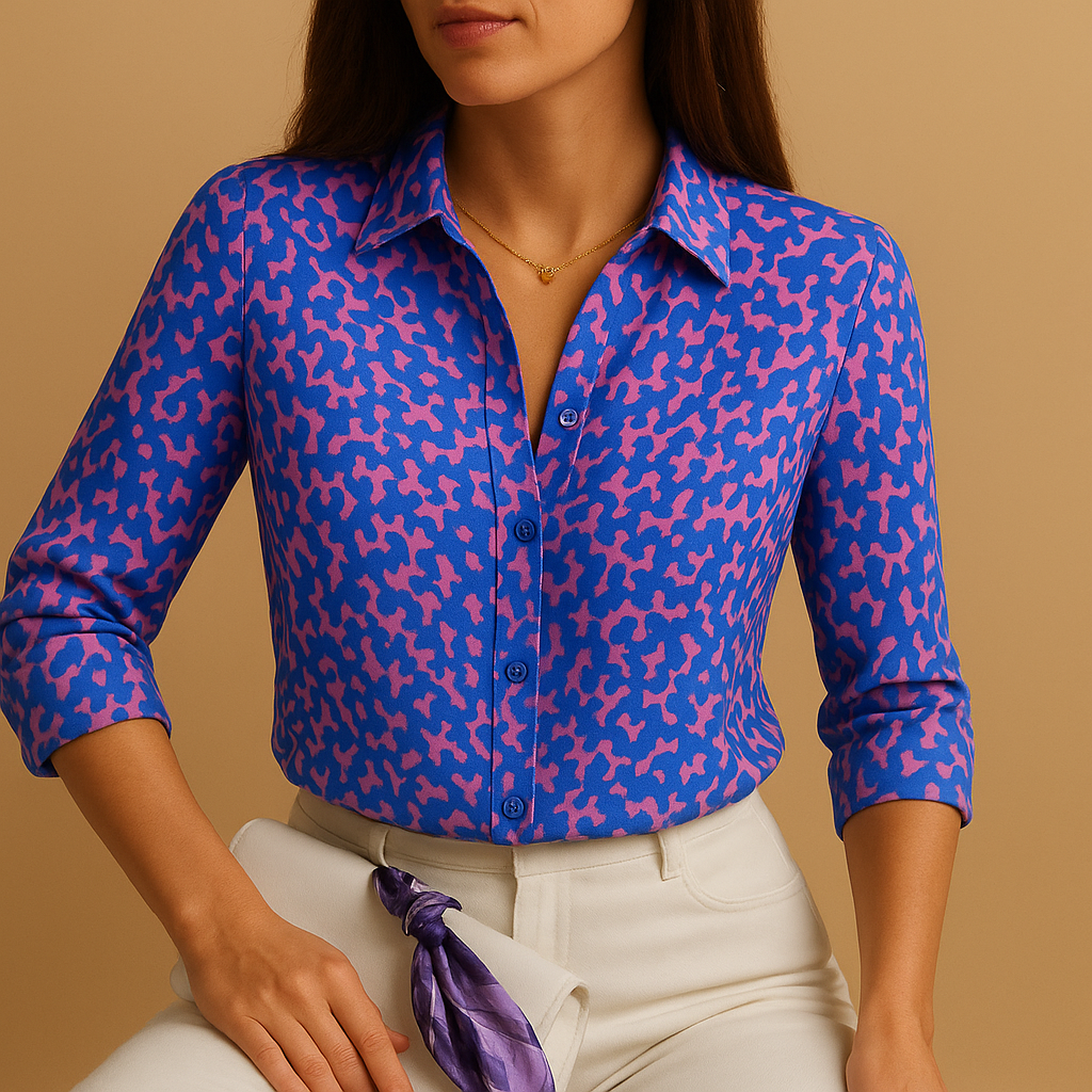 Women's blouse with colorful print