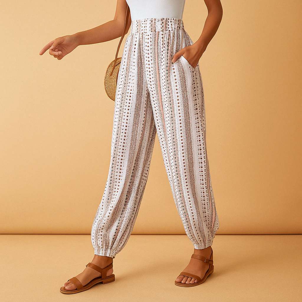 Boho high-waisted pants for women