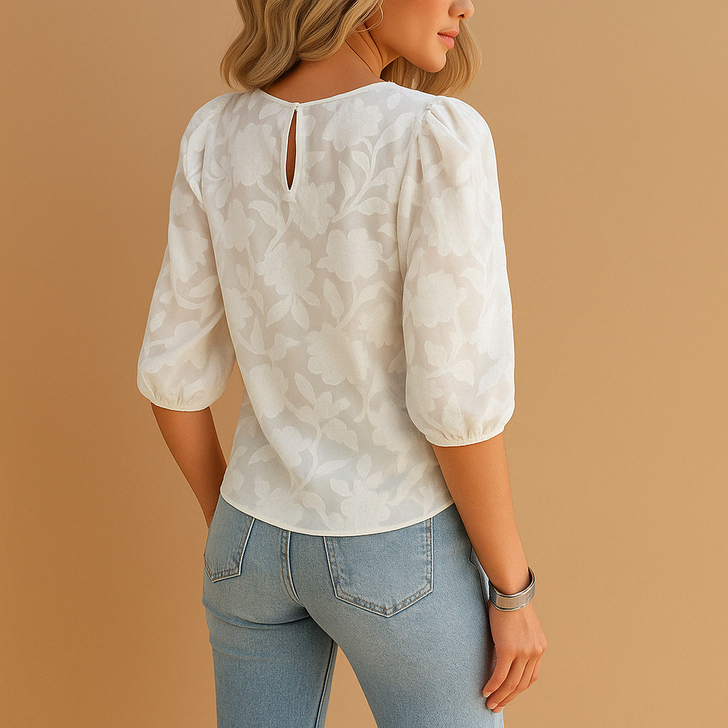 Flower top for women with a flattering fit and elegant style