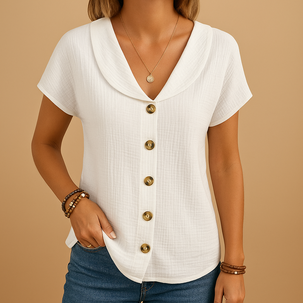 Elegant blouse with classic collar for women