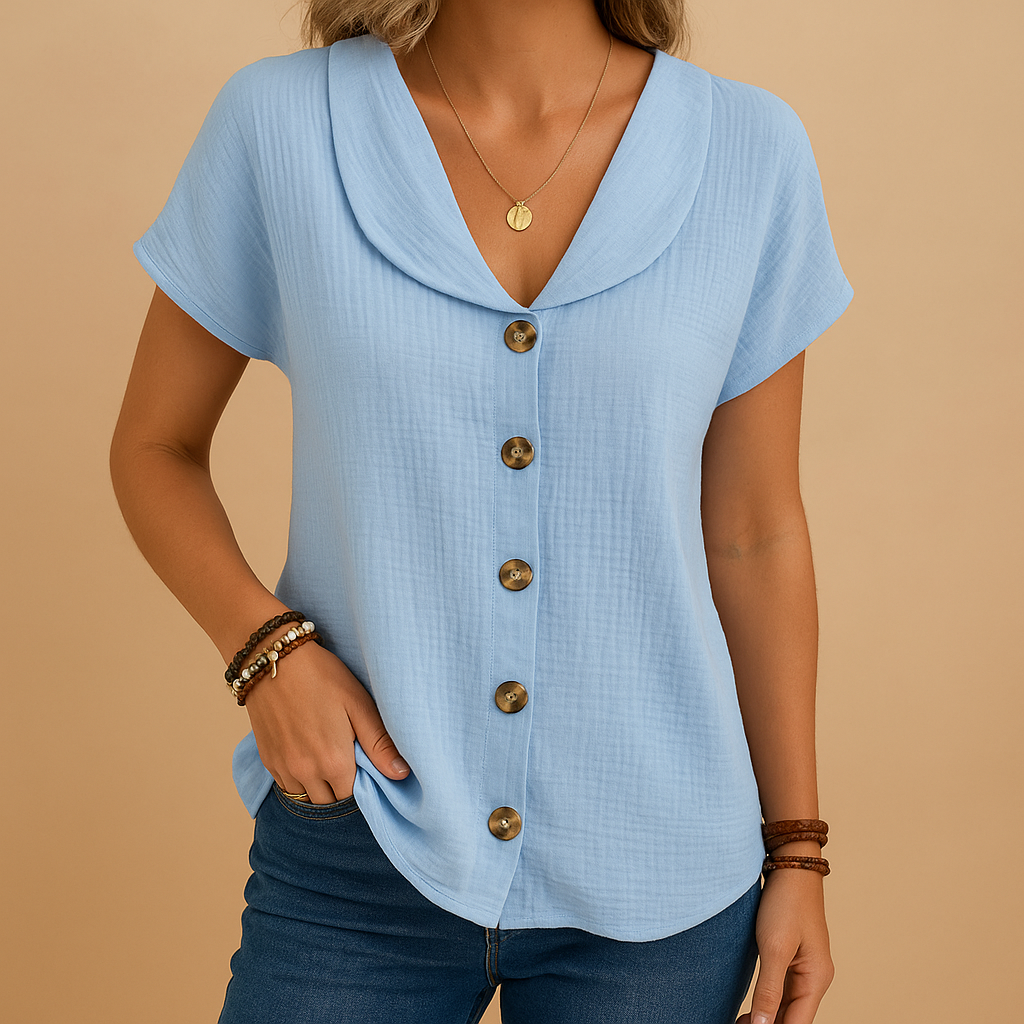 Elegant blouse with classic collar for women