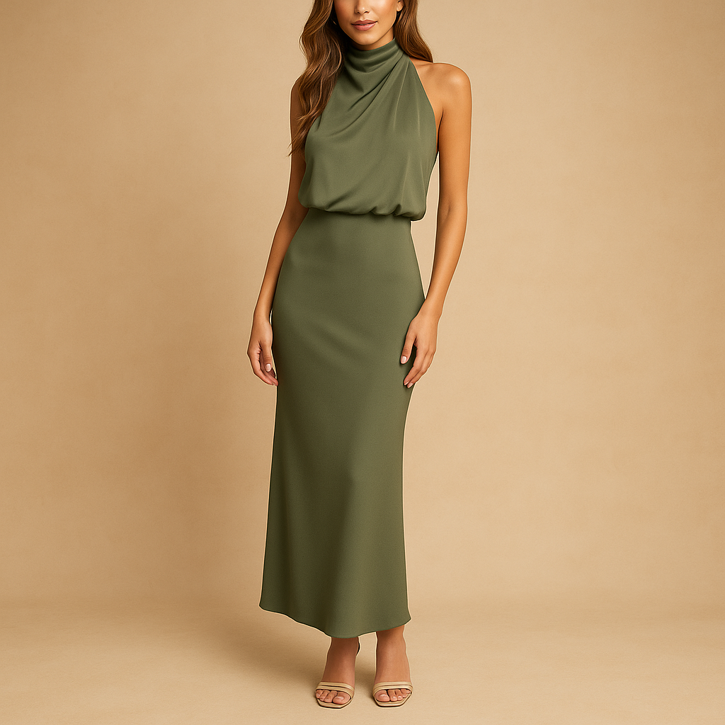 Elegant women's dress made from breathable fabric for spring and summer.