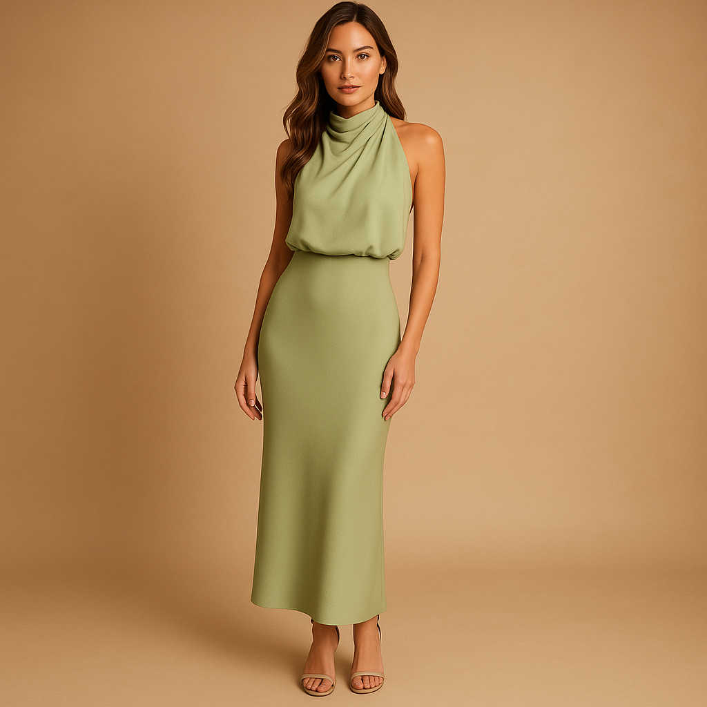 Elegant women's dress made from breathable fabric for spring and summer.
