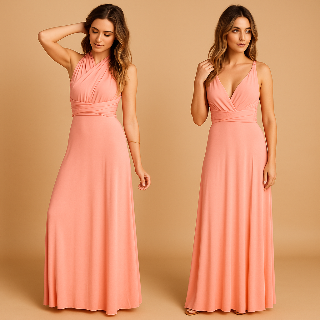 Wrap dress with extra-long straps for women.