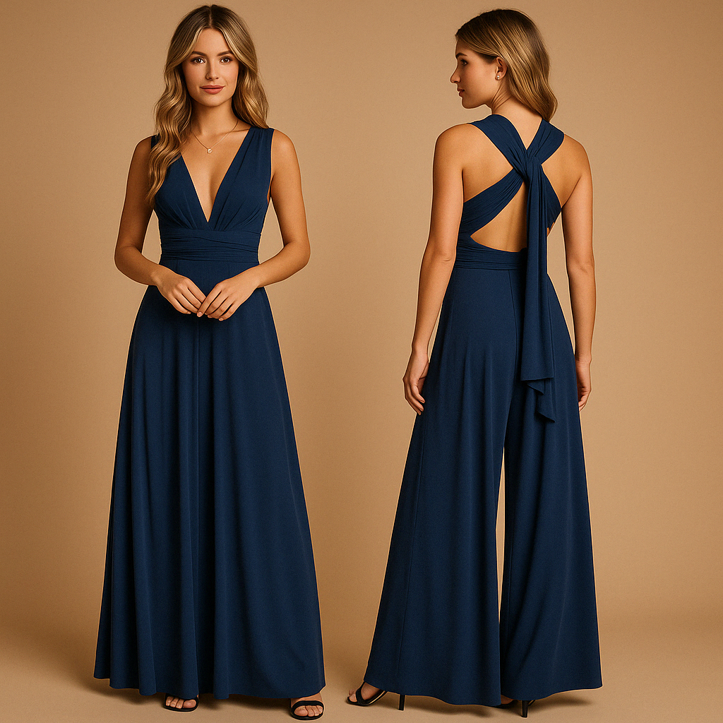 Wrap dress with extra-long straps for women.