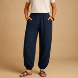 High-waisted summer pants with a boho look for women