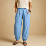 High-waisted summer pants with a boho look for women