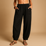 High-waisted summer pants with a boho look for women