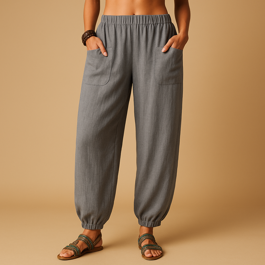 High-waisted summer pants with a boho look for women
