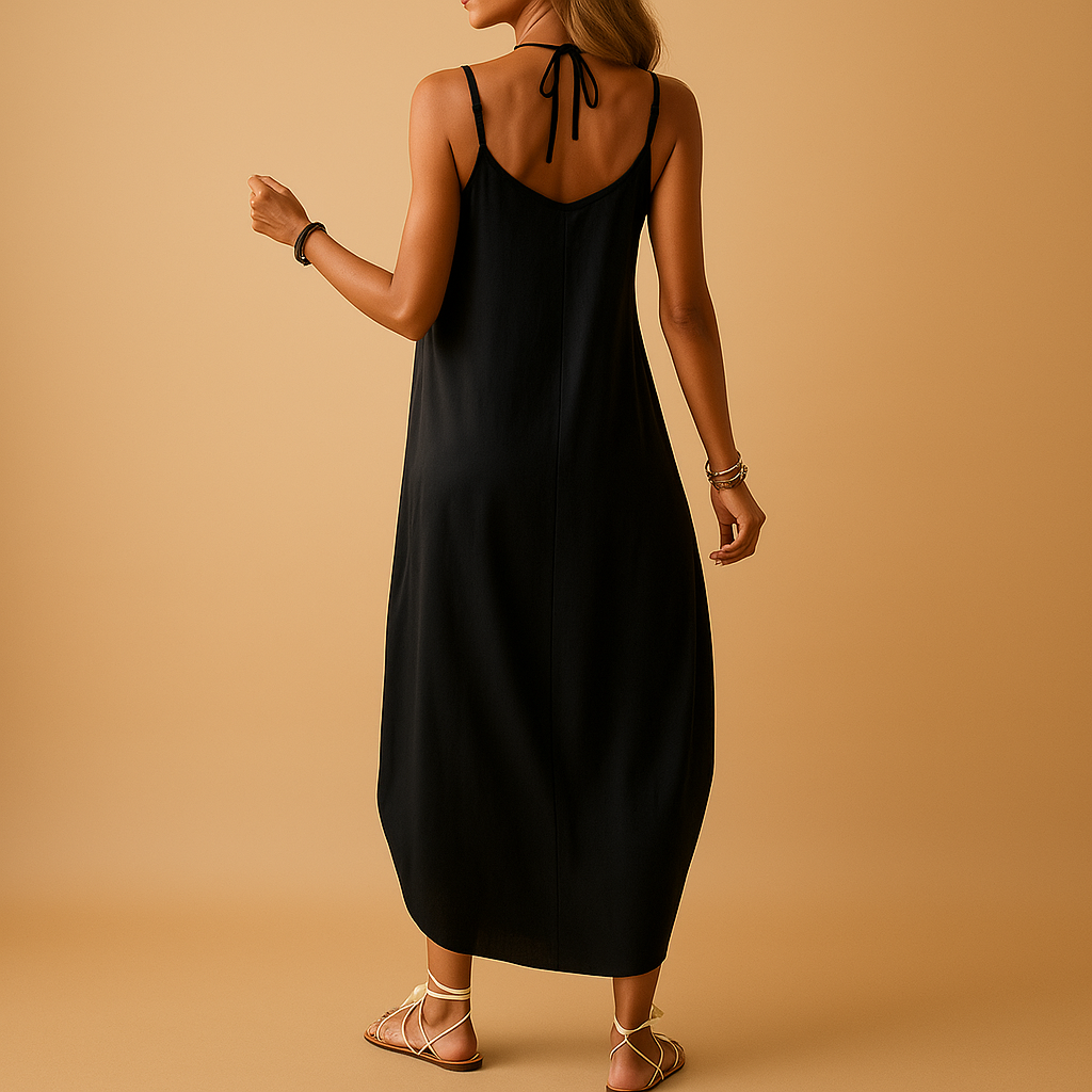 Lightweight V-neck cami dress for women.