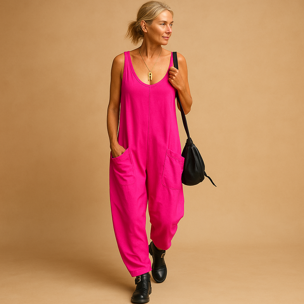 Lightweight summer dress with a loose fit for women.