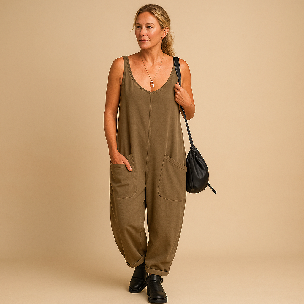 Lightweight summer dress with a loose fit for women.