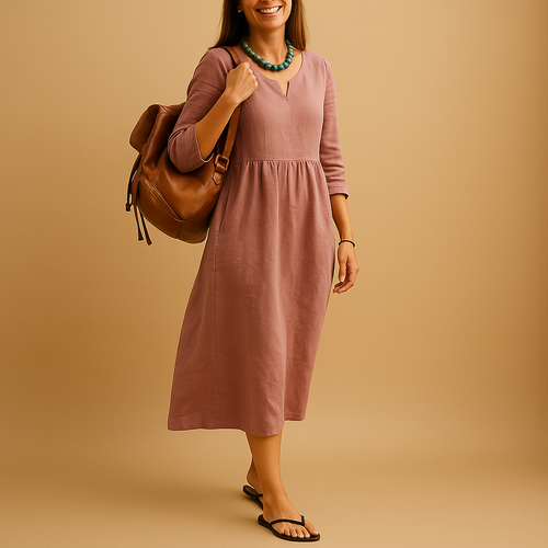 Elegant casual midi dress for women.