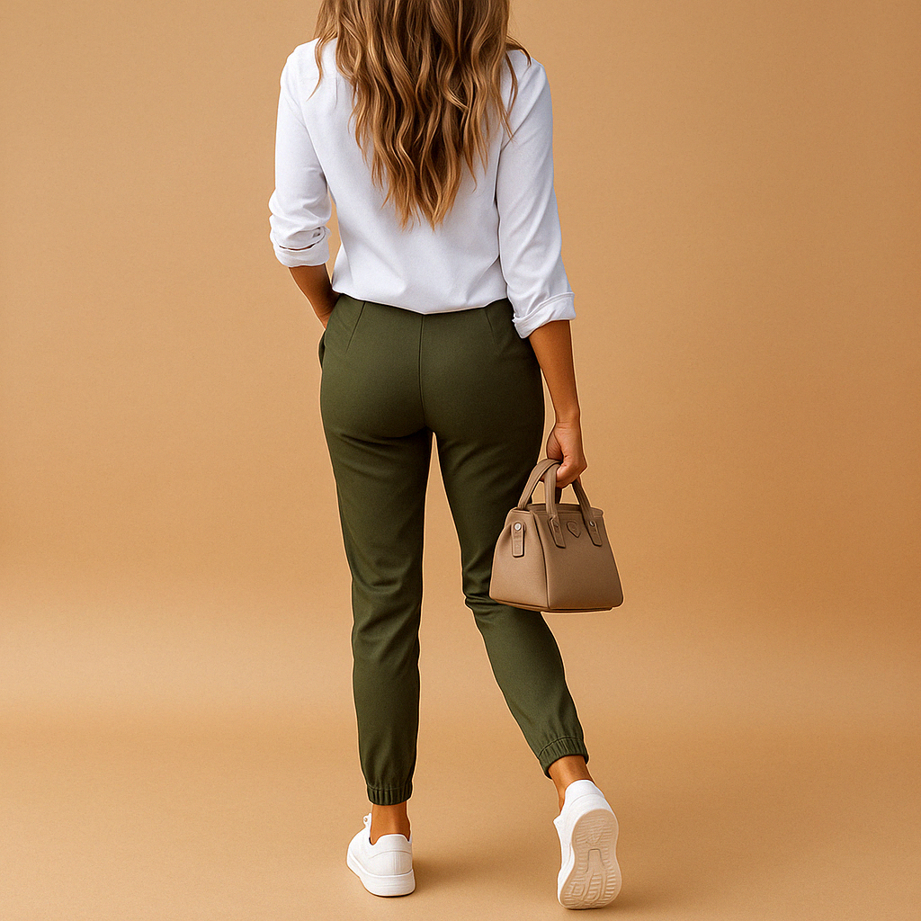 Slim fit stretch chino pants for women