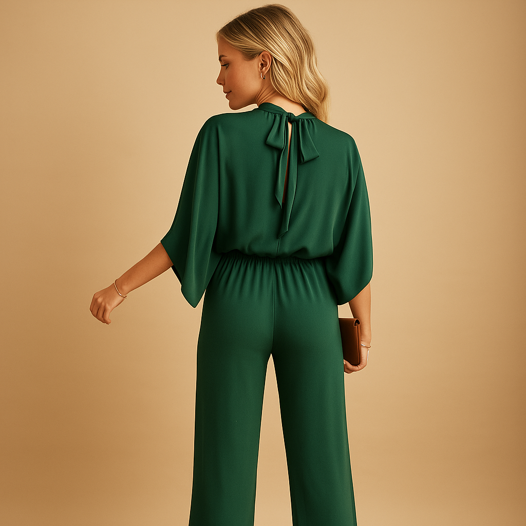Elegant long-sleeved jumpsuit for women.