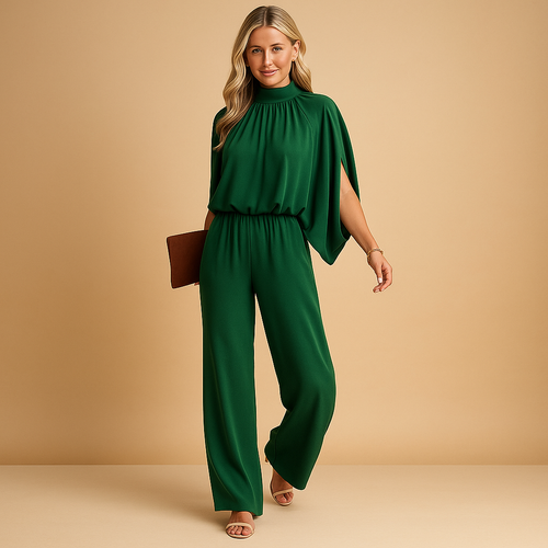 Elegant long-sleeved jumpsuit for women.