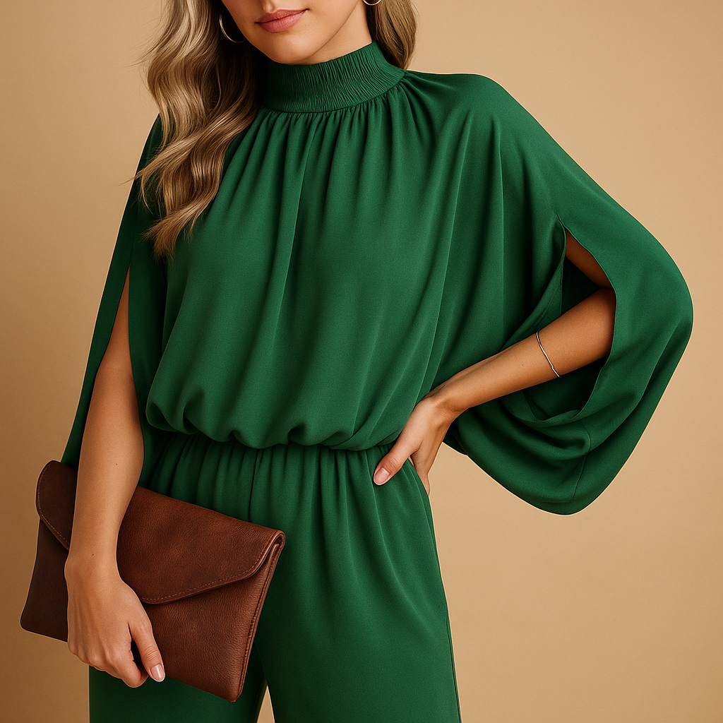 Elegant long-sleeved jumpsuit for women.