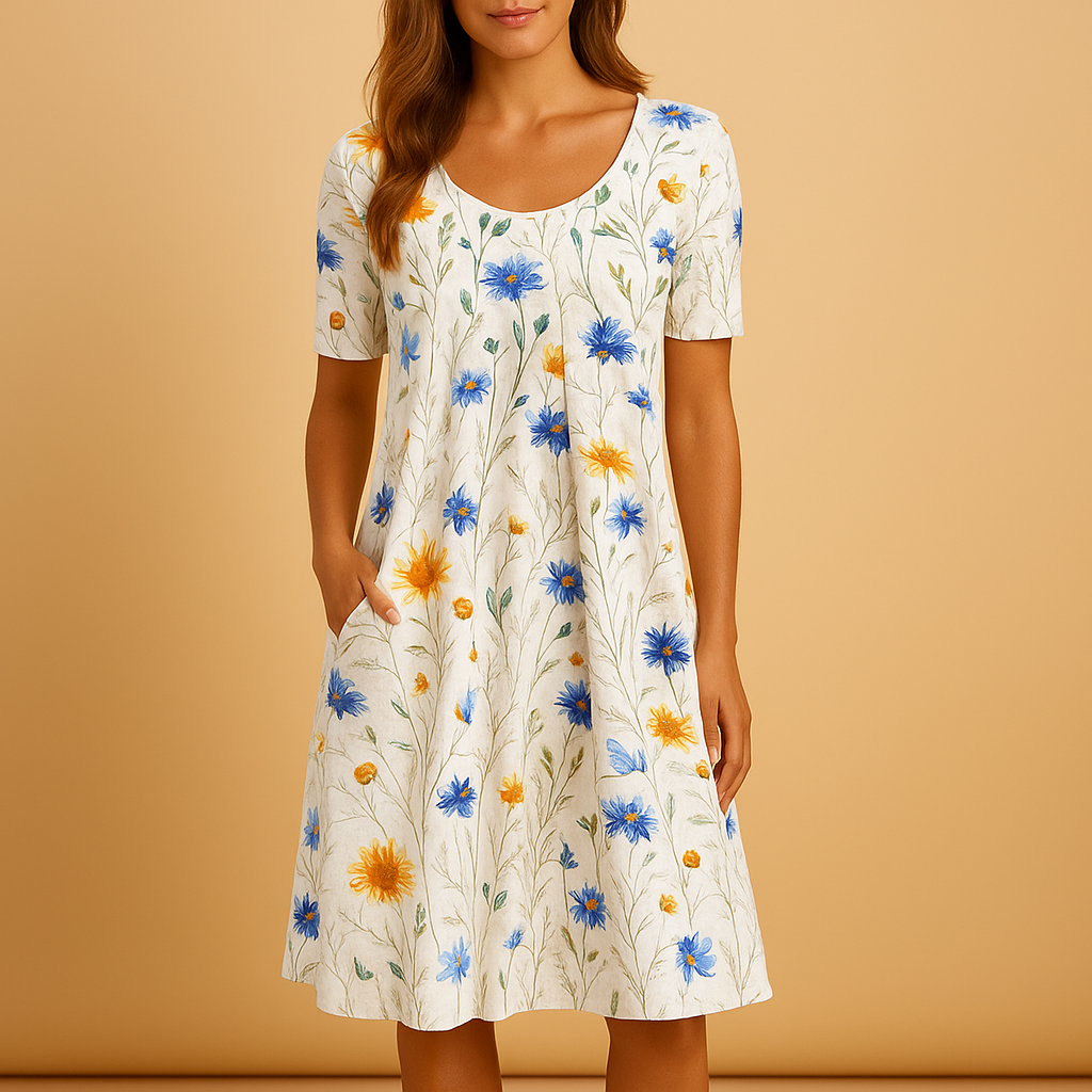Timeless midi dress with a flattering fit for women.
