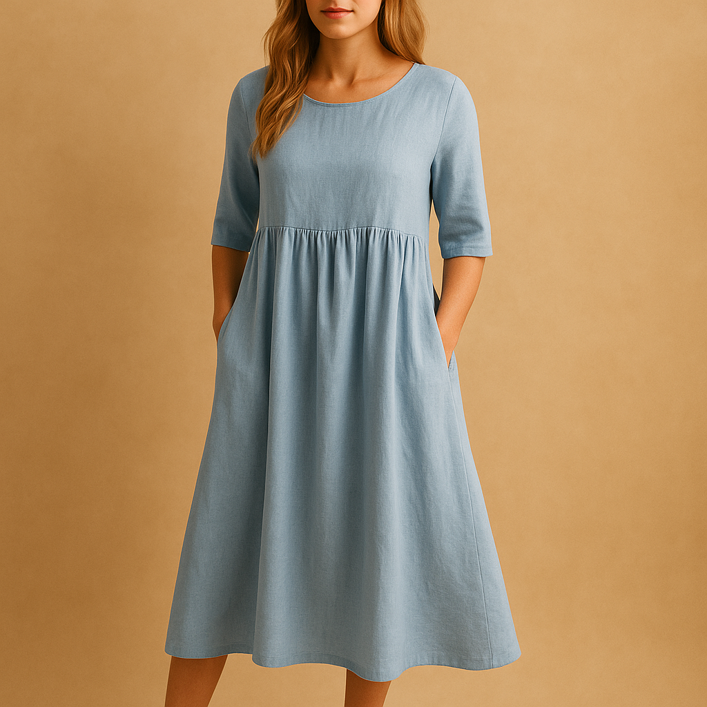 Vintage midi dress with retro charm for women.