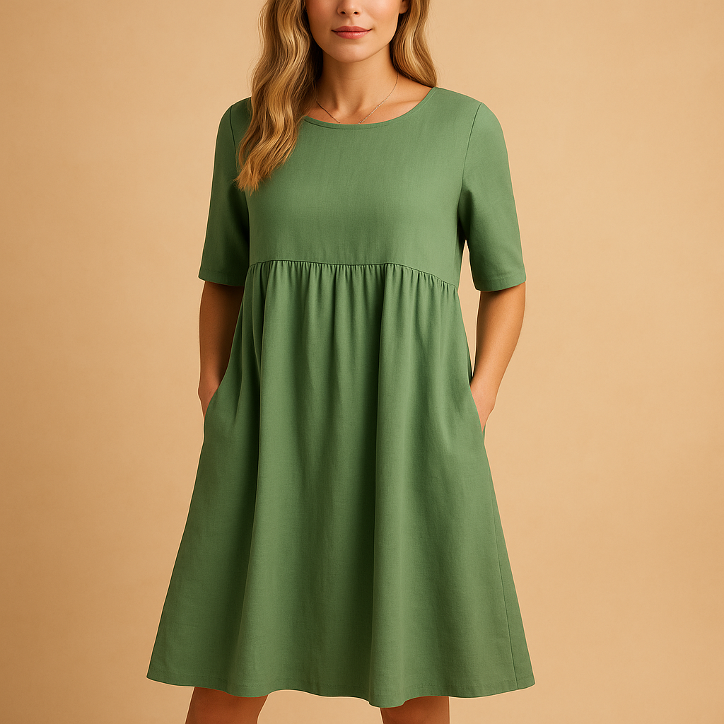 Vintage midi dress with retro charm for women.