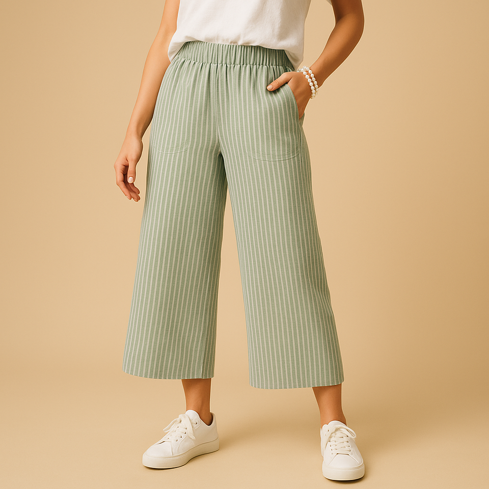 Regular fit summer pants for women