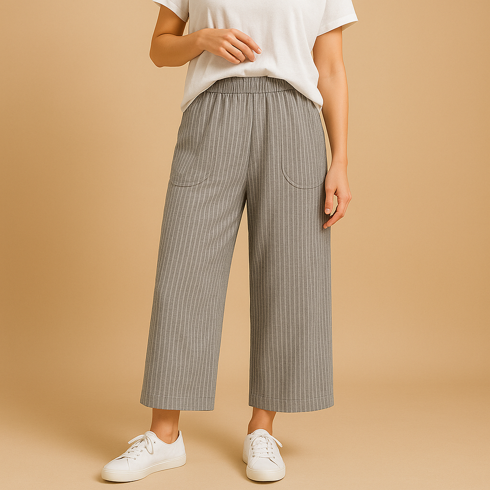 Regular fit summer pants for women