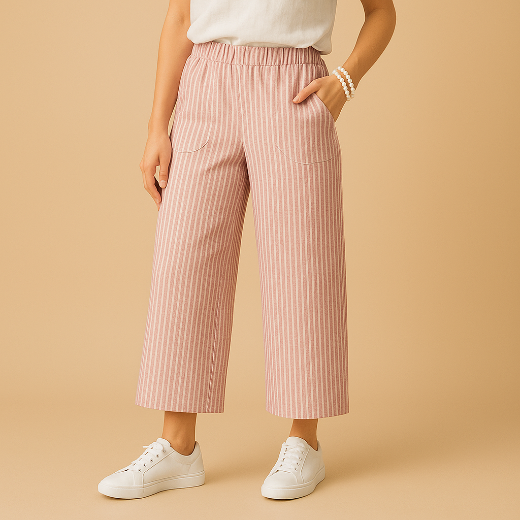Regular fit summer pants for women