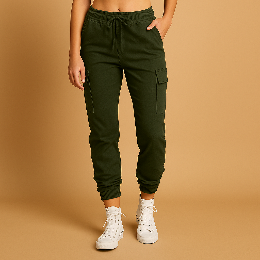 High-waisted cargo pants for women