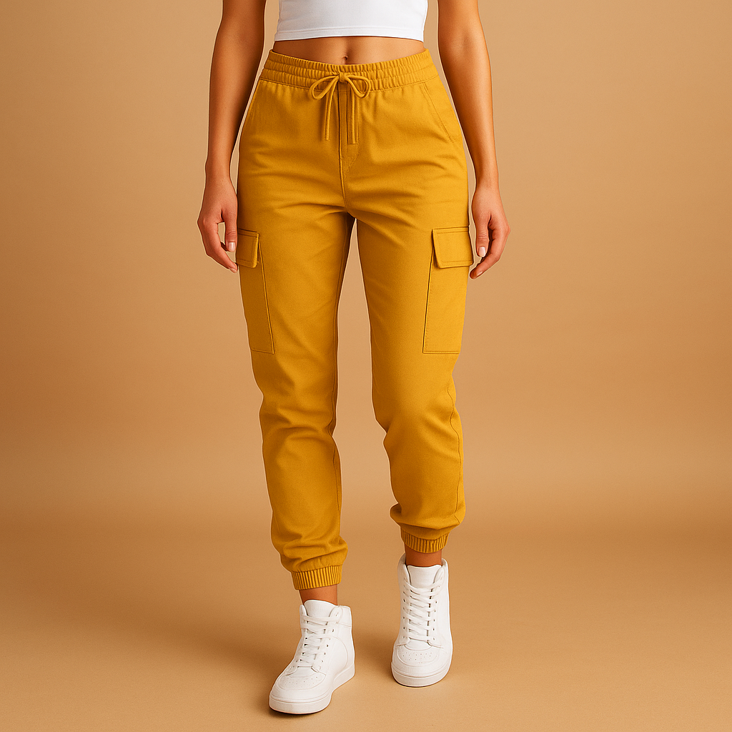High-waisted cargo pants for women