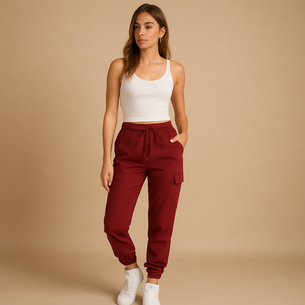 High-waisted cargo pants for women