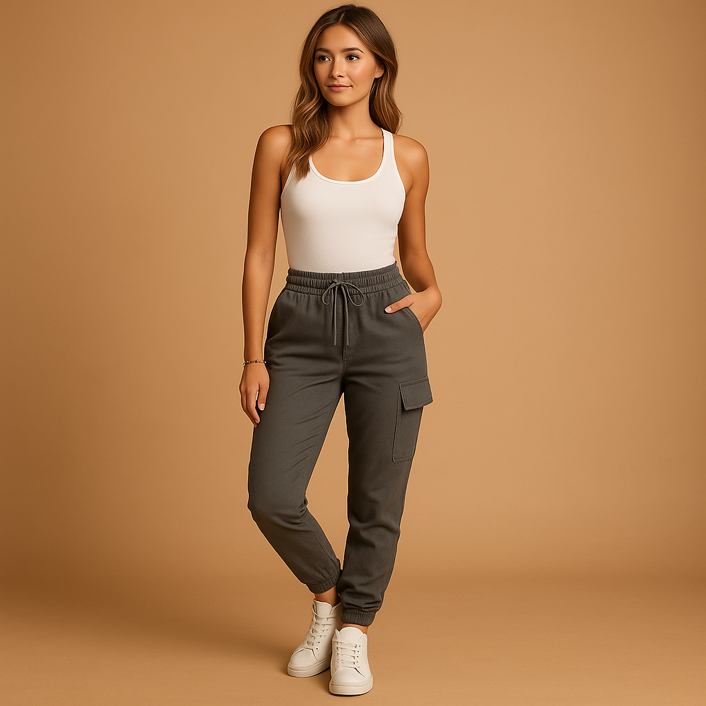 High-waisted cargo pants for women
