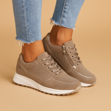 Breathable lightweight sneakers with zipper for women