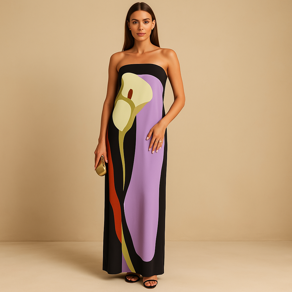 Printed summer dress with a flattering fit for women.