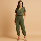 Floral women's set with top and pants.