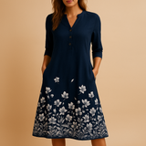Floral dress with a loose fit and feminine design for women.