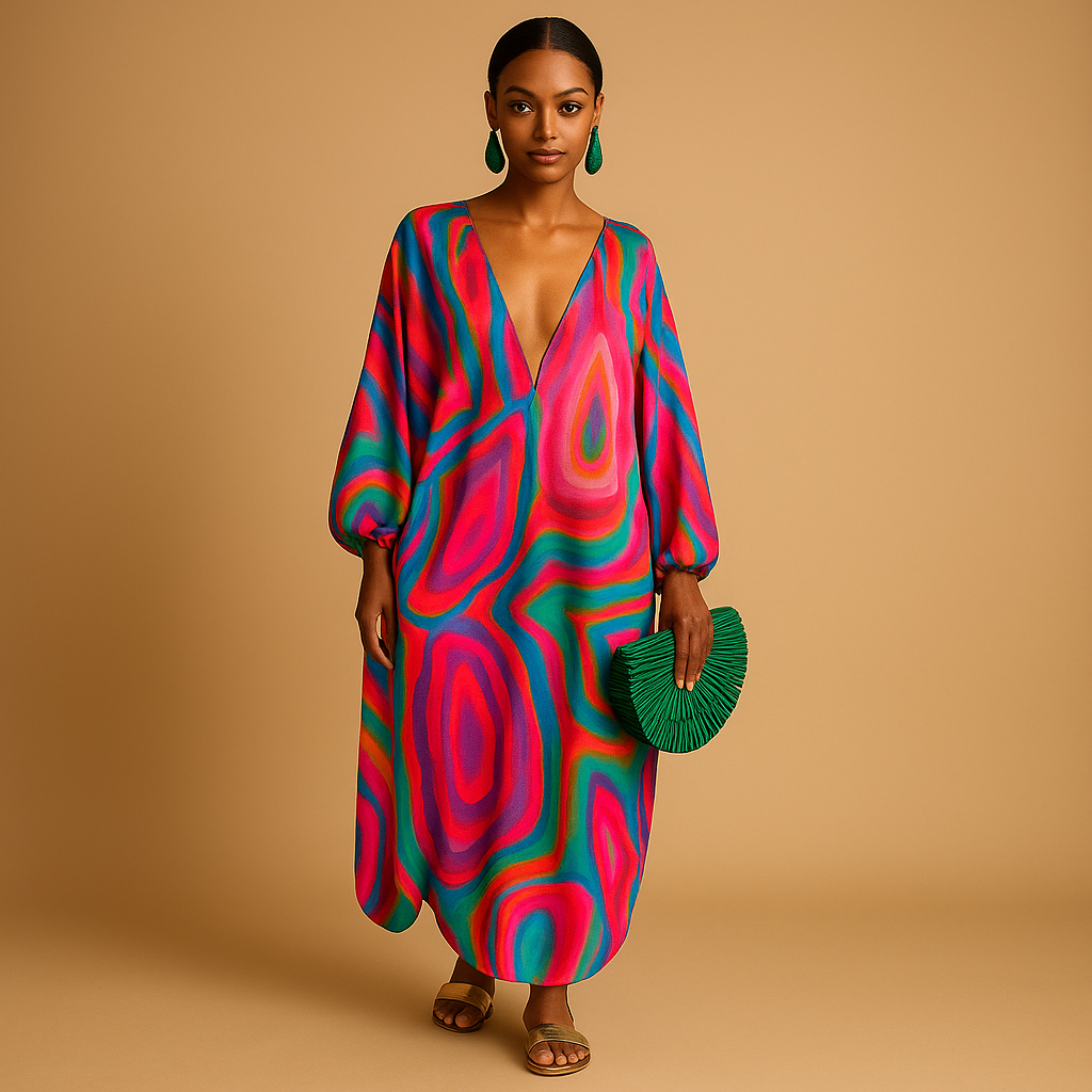 Mila | Boho maxi-jurk met lange mouwen voor dames