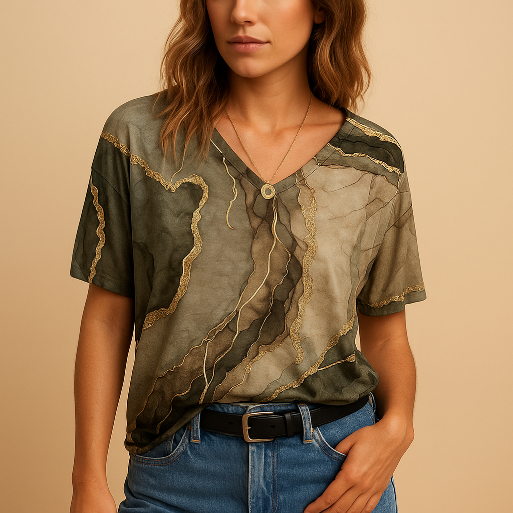 Boho top with loose fit and decorative details for women