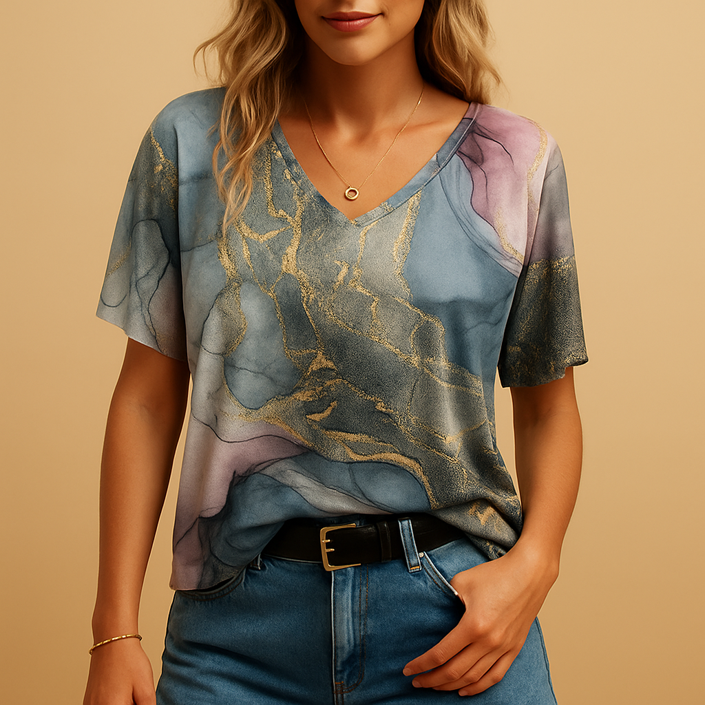 Boho top with loose fit and decorative details for women