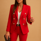 Casual cotton blazer for women with timeless design.