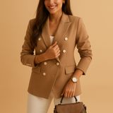 Casual cotton blazer for women with timeless design.