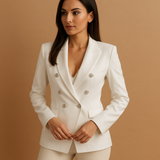 Casual cotton blazer for women with timeless design.