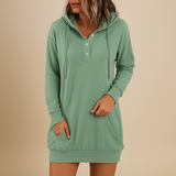 Casual hoodie dress with a loose fit for women.