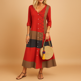 Casual midi dress with zigzag details for women.