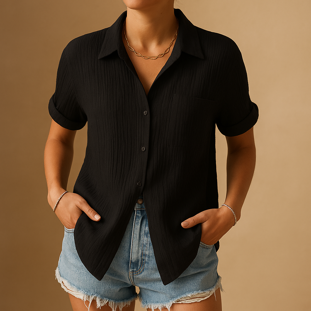 Elegant casual short-sleeved polo shirt for women
