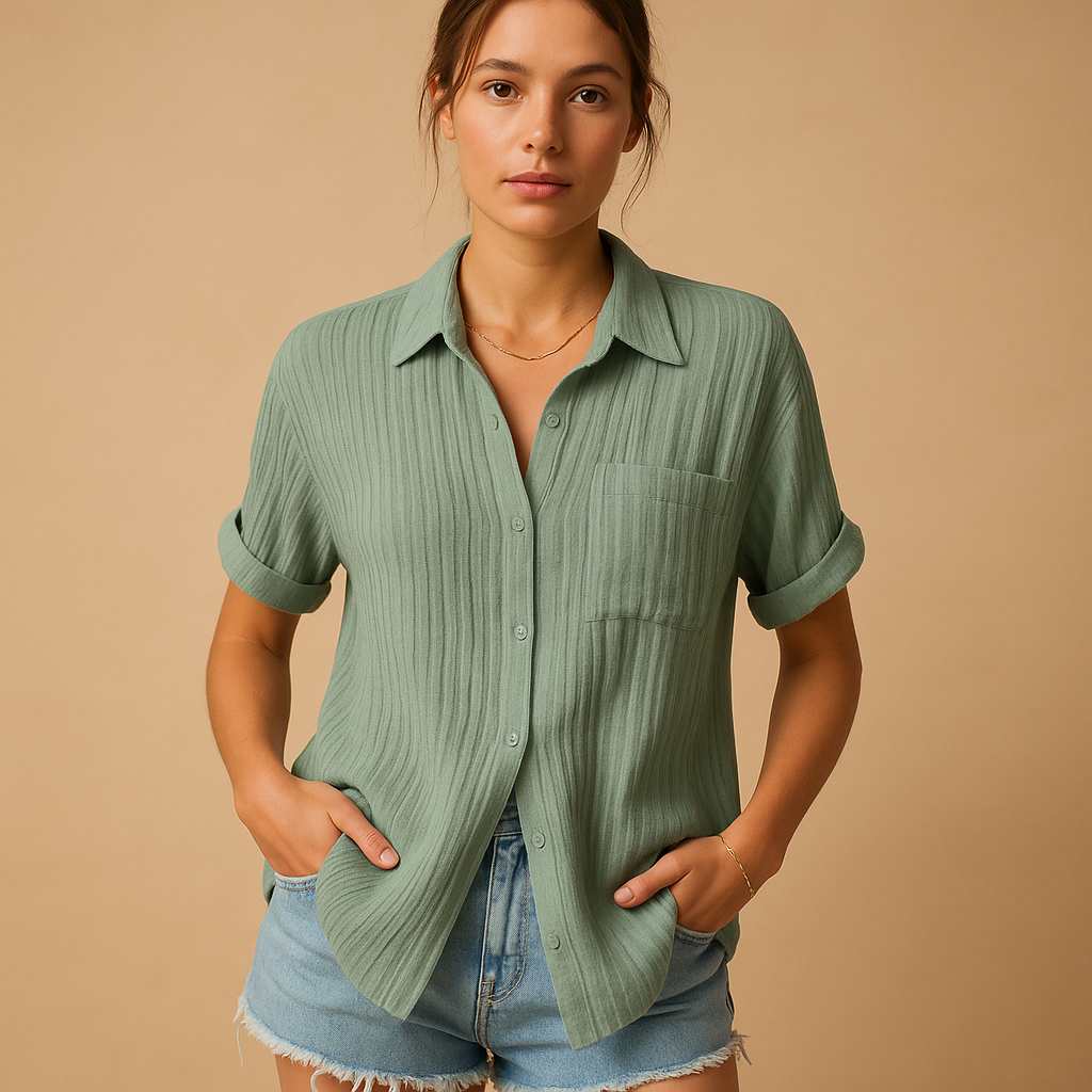 Elegant casual short-sleeved polo shirt for women