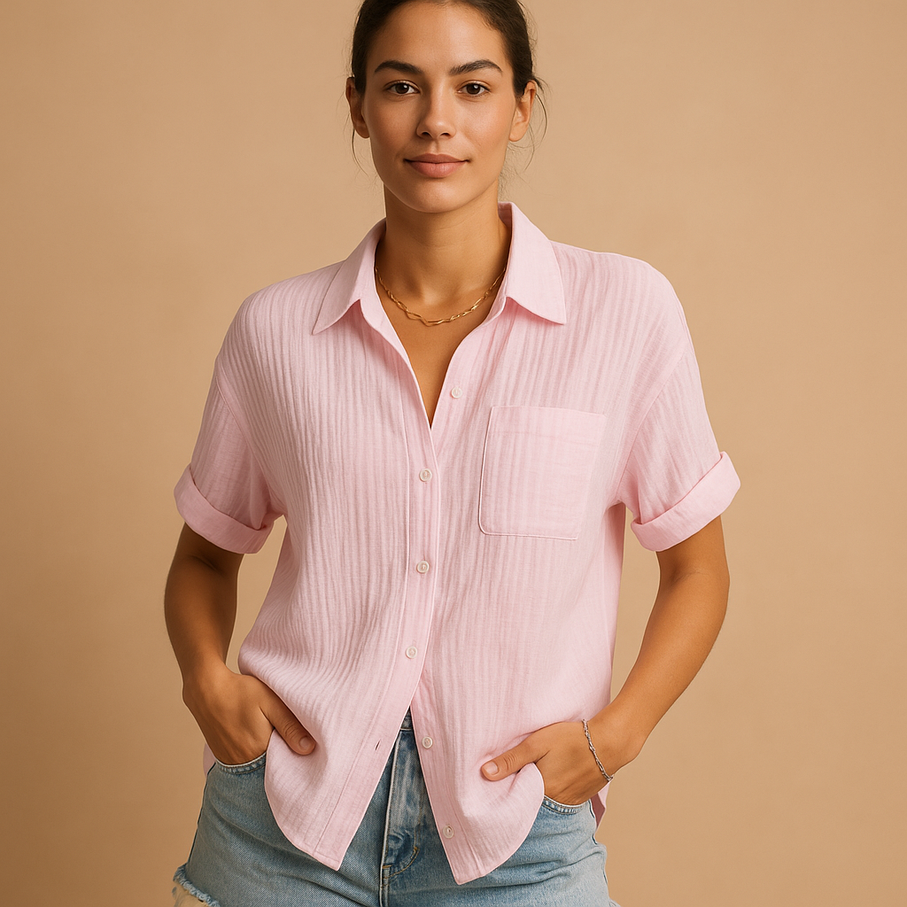 Elegant casual short-sleeved polo shirt for women