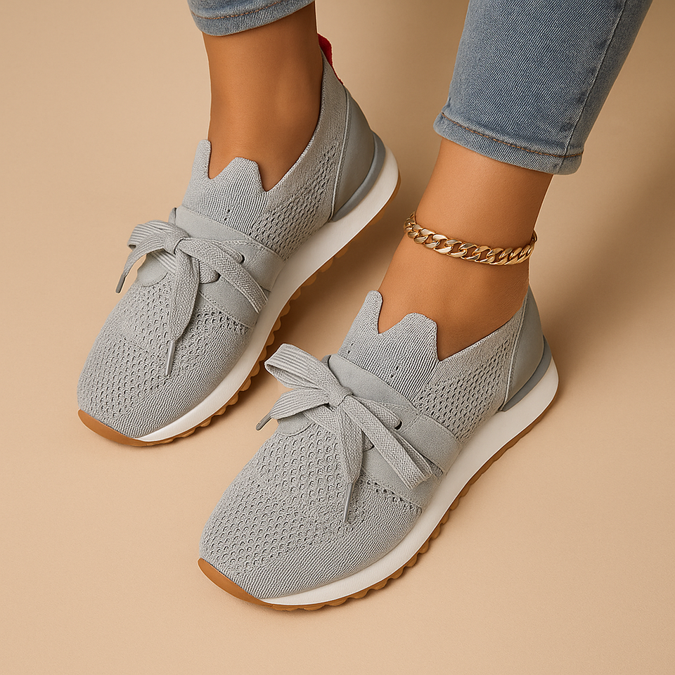 Casual sneakers with laces and soft insoles for women