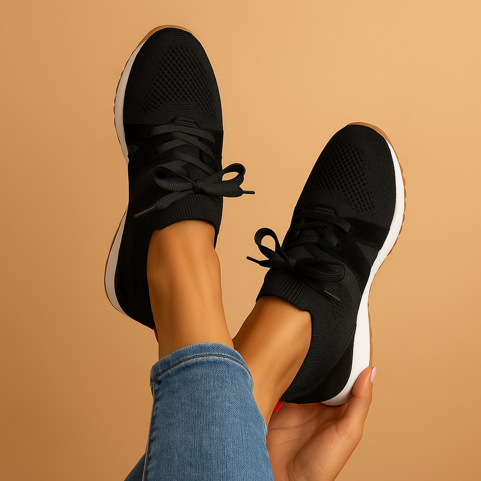 Casual sneakers with laces and soft insoles for women